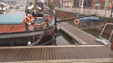 Kingston Upon Hull , Marina Stock Footage 105313467