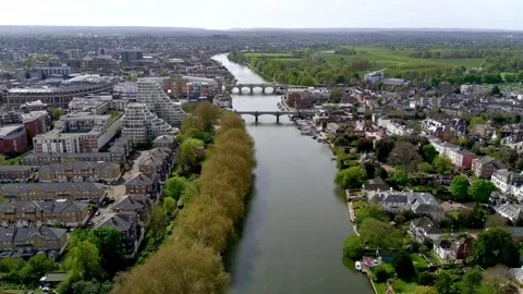 Kingston upon Thames - Bridges Pullback Stock Footage 272433882