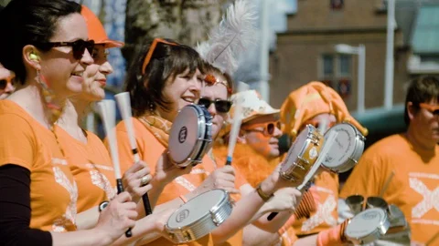Kinkg's Day drummers Stock Footage 128764870