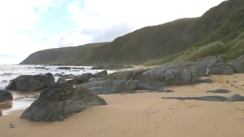 Kinnagoe Beach Landscape 스톡 동영상 219980443