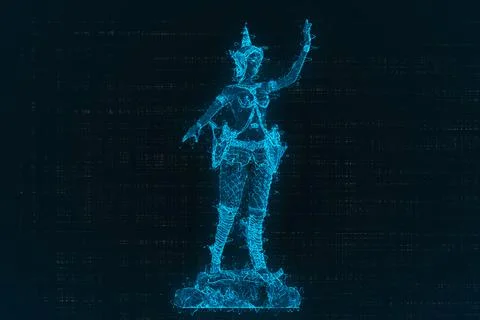 Kinnaree is used as a background image. botnet effect pattern blue 스톡 일러스트