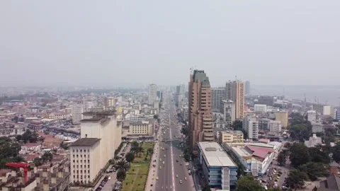 Kinshasa Congo Drone 스톡 동영상 201244454