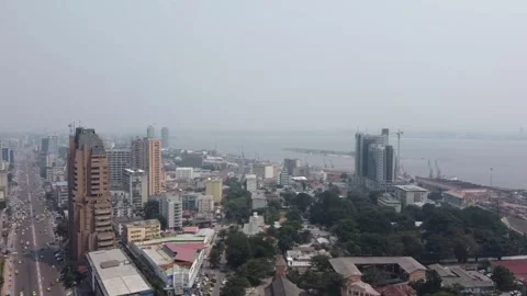 Kinshasa Congo drone 스톡 동영상 201244461