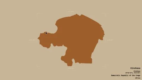 Kinshasa - Democratic Republic of the Congo. Bounding box. Pattern Stock Illustration