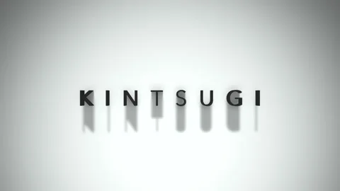 Kintsugi 3D title animation matte black text on a white background Stock Footage 300718020