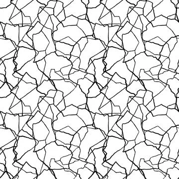Kintsugi art seamless pattern of splinters and different shards fragments wit Stock Illustration