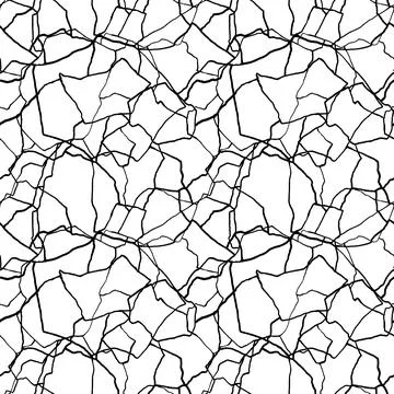 Kintsugi art seamless pattern of splinters and different shards fragments with Stock Illustration