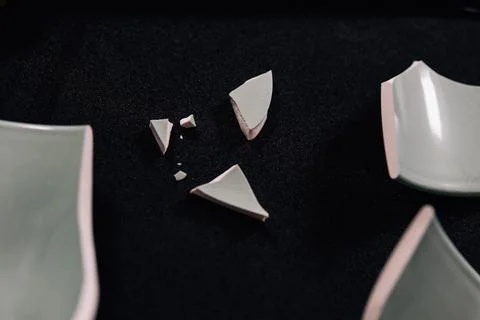 Kintsugi concept. Broken pottery pieces. Stock Photos