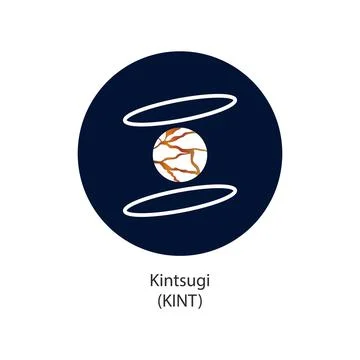 Kintsugi crypto currency token vector logo company icon Stock Illustration