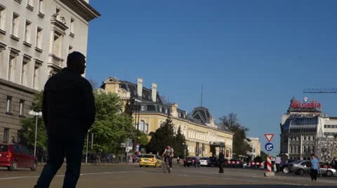 Kinyaz Aleksandar I Street  in Sofia, Bulgaria (Editorial) Video stock 24771582