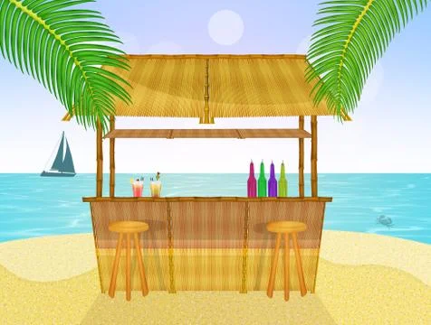 Kiosk on the beach Stock Illustration