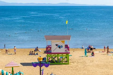  A kiosk with draft drinks on the sea Stock Photos