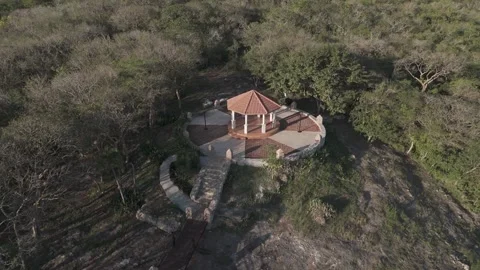 Kiosk in the forest 스톡 동영상 303526685