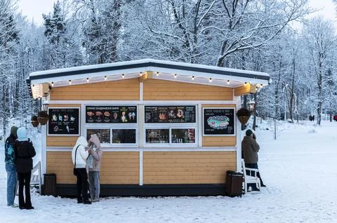 Kiosk with hot drinks. Stock Photos