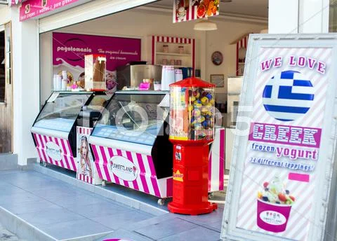 Kiosk with ice cream in Protaras Stock Photos