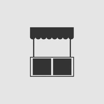 Kiosk icon flat. Stock Illustration