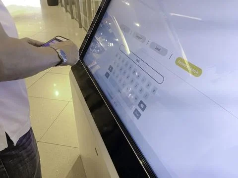 Kiosk Interface information control panel inside shopping mall - November 30, Stock Photos