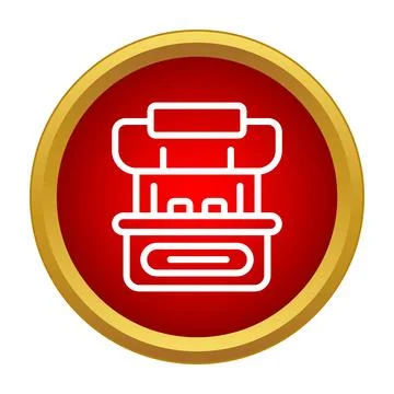 Kiosk stall vector icon in red circle Stock Illustration