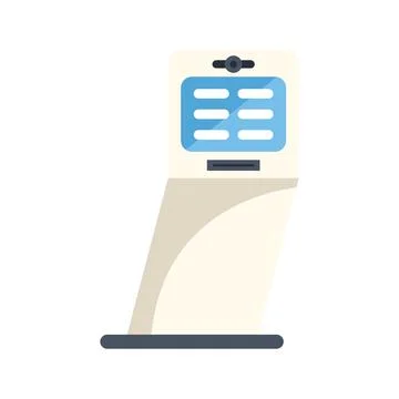 Kiosk terminal with digital information display screen Stock Illustration