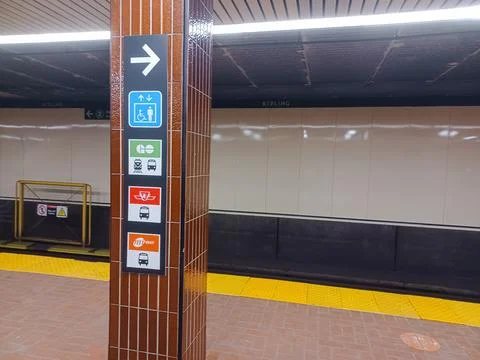 Kipling Subway Station interior view Stock Photos