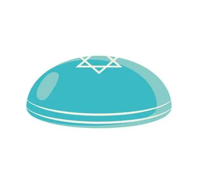 Kippah blue colored with david star Stock Illustration