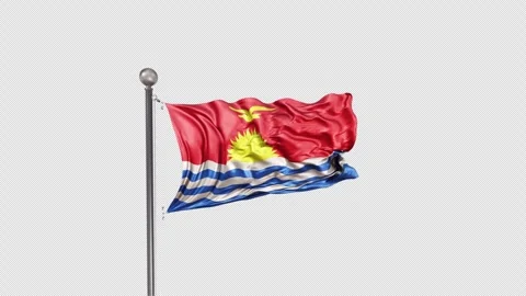 Kiribati Flag  Animation Loop Include Alpha 3D Rendering Video stock 283067739