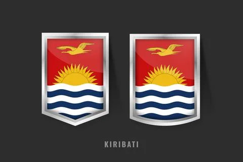 Kiribati Flag Badges  Shield Emblems and Crest Collection 스톡 일러스트