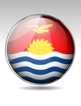 Kiribati flag button Stock Illustration