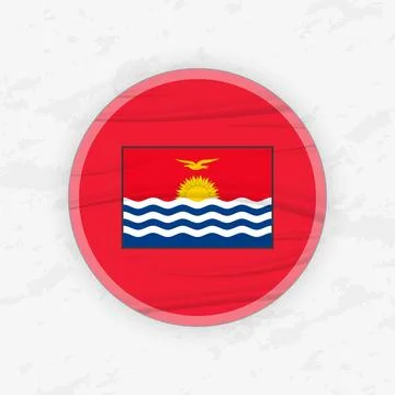 Kiribati Flag in a Circular Emblem Design, Abstract Round Sticker Illustratio Stockillustratie