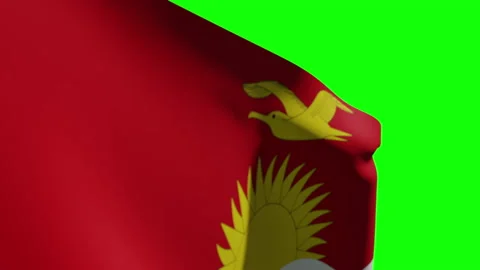 Kiribati Flag Close Stock Footage 136130050