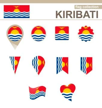 Kiribati Flag Collection Stock Illustration