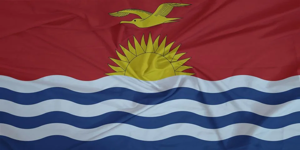 Kiribati Flag fabric rippling in the wind Stock Photos