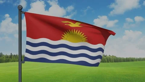 Kiribati Flag Stock Footage 153254197