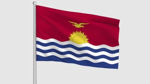 Kiribati Flag Stock Footage 225334878