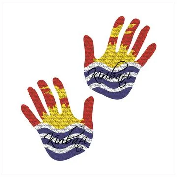 Kiribati flag hand vector 库存插图