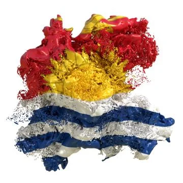 Kiribati flag liquid Stock Illustration