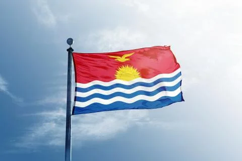 Kiribati flag on the mast Stock Photos