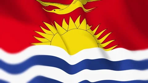 Kiribati Flag Seamless Loop 4k 60fps on Sky Background Stock Footage 340350124