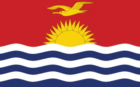 Kiribati flag vector graphic. Rectangle I-Kiribati flag illustration. Kiribat Illustrazione stock