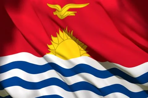 Kiribati flag waving Stock Illustration