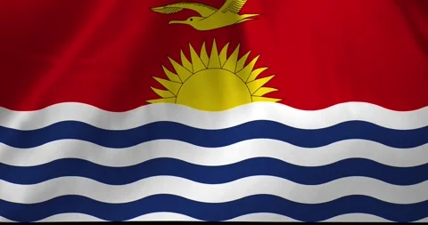 Kiribati flag waving with the wind background loop video animation Video stock 327172216