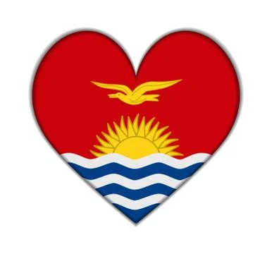 Kiribati heart flag vector イラスト素材