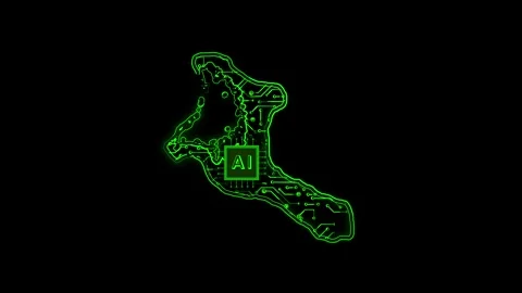 Kiribati Map AI Chipset Technology Opener Video stock 337056055
