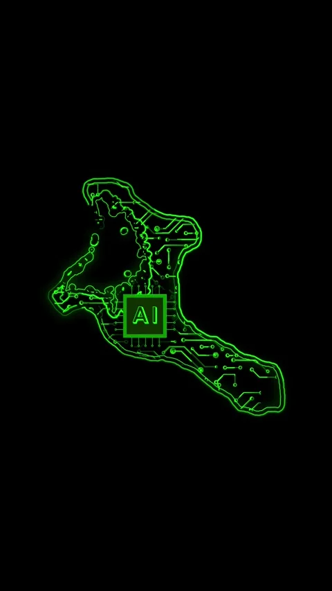 Kiribati Map AI Chipset Technology Opener 스톡 동영상 337171890
