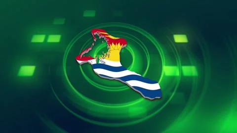 Kiribati Map and Flag Background Stock Footage 344028589