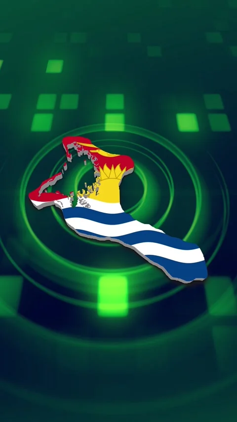 Kiribati Map and Flag Background Stock-Footage 347125188