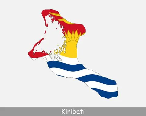 Kiribati Map Flag Stock Illustration