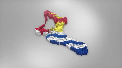 Kiribati Map with Flag Intro Background Stock Footage 315164980