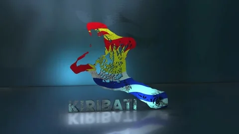 Kiribati Map Stock Footage 283078438