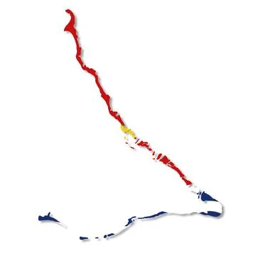 Kiribati map on white background with clipping path 3d illustration Stock Illustration
